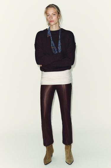 Zara Легинсы MINI FLARE из искусственной кожи