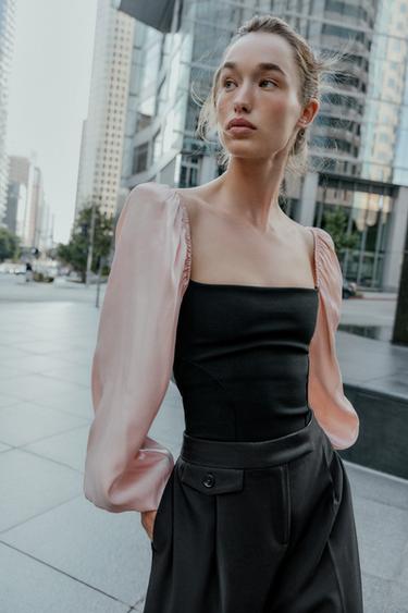 Zara Боди эластичное комбинированное