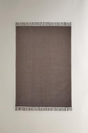 Zara Плед в клетку с бахромой