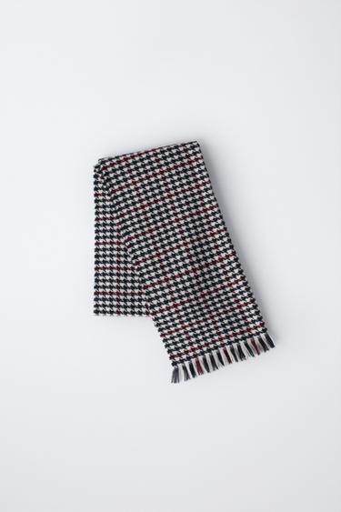 Zara Шарф SOFT TOUCH в клетку «гусиная лапка»