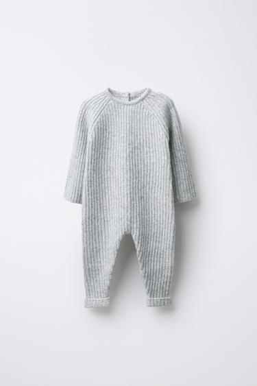 Zara Вязаный комбинезон в рубчик