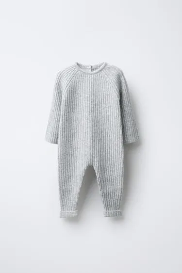 Вязаный комбинезон в рубчик- Заказать в России