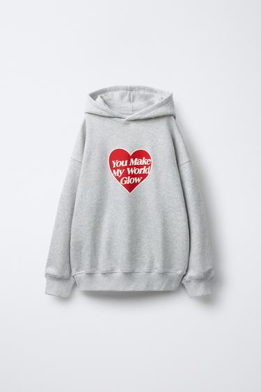 Zara Худи с принтом «сердце»