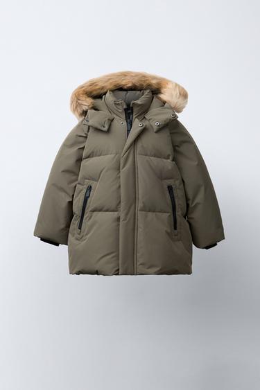 Zara LONG WATER-REPELLENT AND WIND-RESISTANT FEATHER DOWN PUFFER JACKET