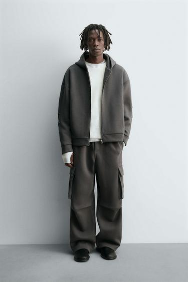 Zara Толстовка из неопрена с капюшоном и складками