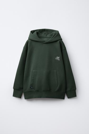 Zara Худи с капюшоном и вышитой надписью