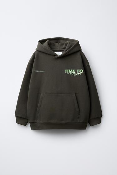 Zara Худи с рельефной надписью