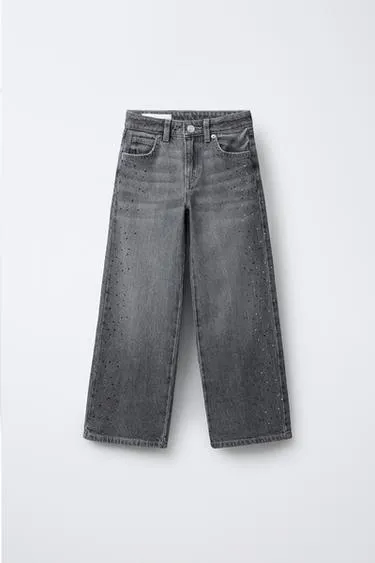 Джинсы WIDE LEG со стразами
