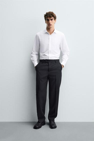 Zara Рубашка классического кроя из рельефной ткани купить с доставкой.
