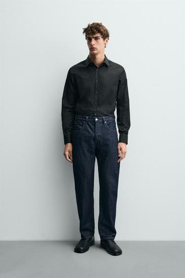 Zara Рубашка классического кроя из рельефной ткани купить с доставкой.
