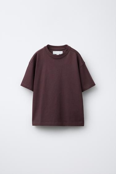 Zara Однотонная футболка MEDIUM WEIGHT