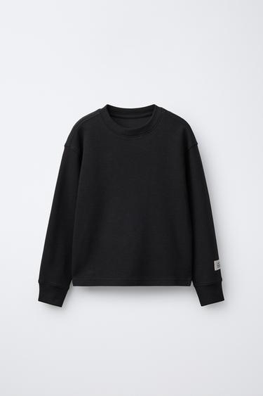Zara Лонгслив из ткани оттоман с нашивкой