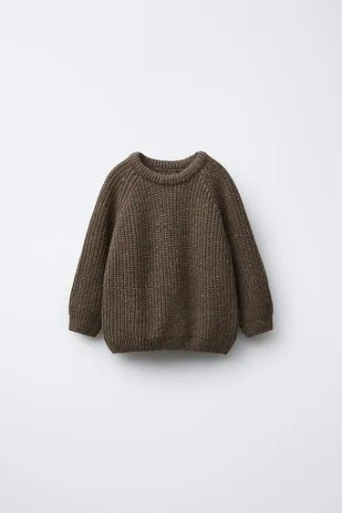 Свитер крупной вязки с налокотниками