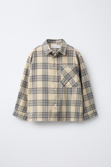 Zara Рубашка с принтом в клетку