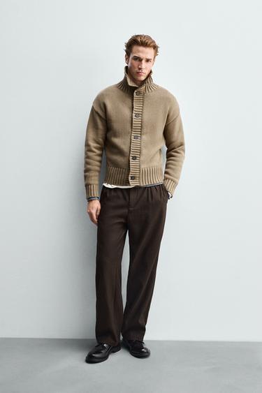 Zara Структурированный вязаный кардиган