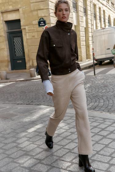 Zara Брюки WIDE LEG из мягкой ткани купить с доставкой.