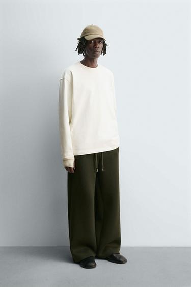 Zara Футболка из плотной ткани с длинными рукавами и заклепками