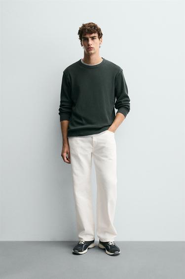 Zara Футболка с рельефным узором «вафля»