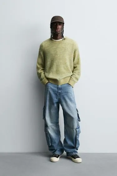 Свитер из трикотажа с эффектом деграде- Заказать в России