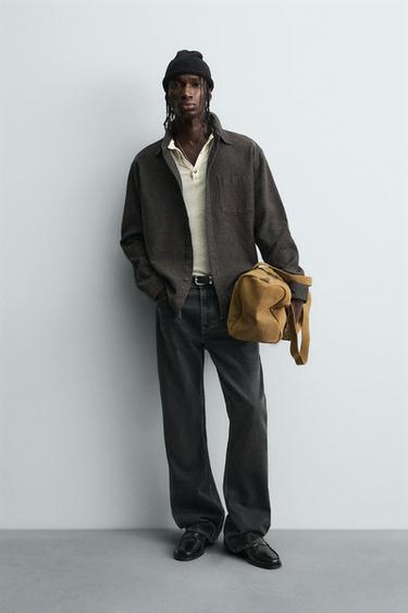 Zara Куртка-рубашка свободного кроя из тканного материала