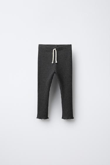 Zara Леггинсы из мягкого ребристого трикотажа