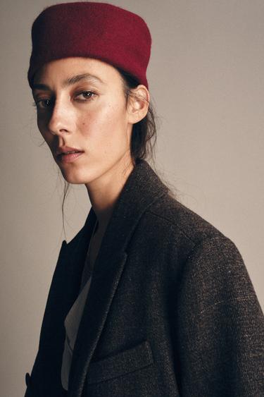 Zara Кепка из 100% шерсти с отворотом