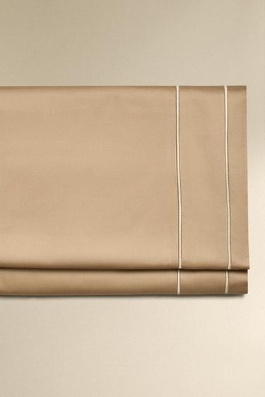 Zara Простыня из сатина с двойной отделкой купить с доставкой.