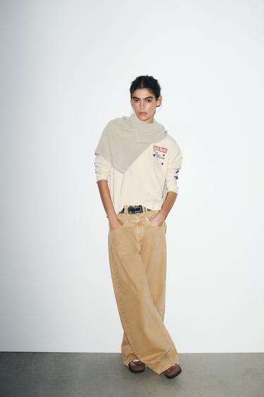 Zara Хлопковая футболка с принтом купить с доставкой.