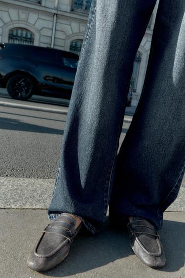 Zara Кожаные лоферы с эффектом потертости