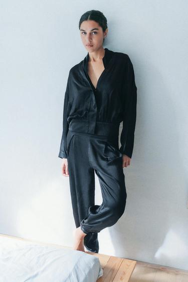 Zara Атласные струящиеся брюки-бомбачи