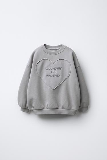 Zara Толстовка с вышитым сердцем и надписью