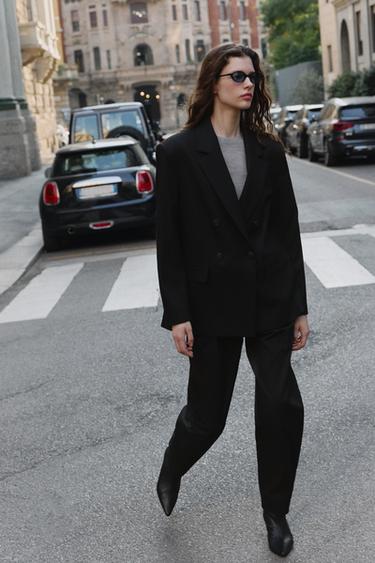 Zara Прямые брюки с ремнем