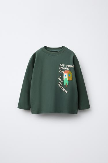 Zara Футболка с рельефным принтом «пейзаж»