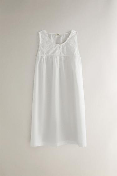 Zara Ночная рубашка из хлопка с вышивкой купить с доставкой.