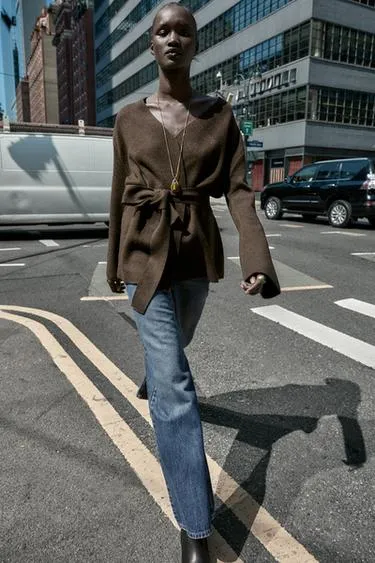 Кардиган с поясом