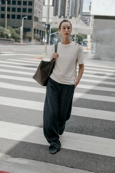 Zara Комбинированный топ со стразами