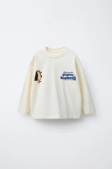 Лонгслив с рельефным принтом- Заказать в России