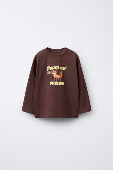 Zara Лонгслив с рельефным принтом