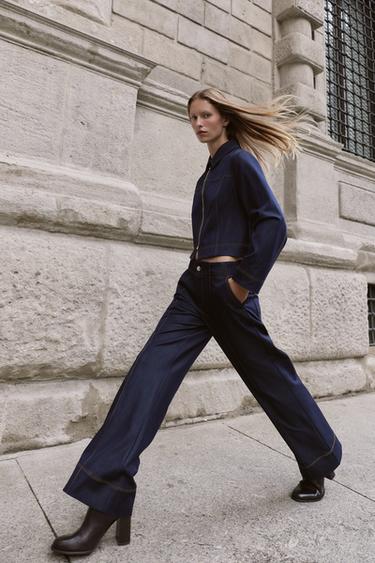 Zara Брюки BOOTCUT с контрастными швами