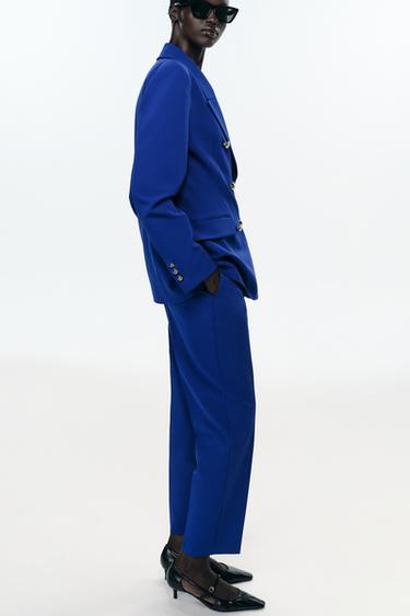 Zara Двубортный блейзер с подплечниками