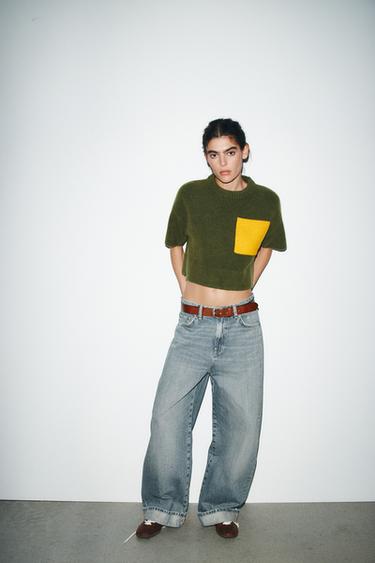 Zara Трикотажный джемпер с коротким рукавом купить с доставкой.