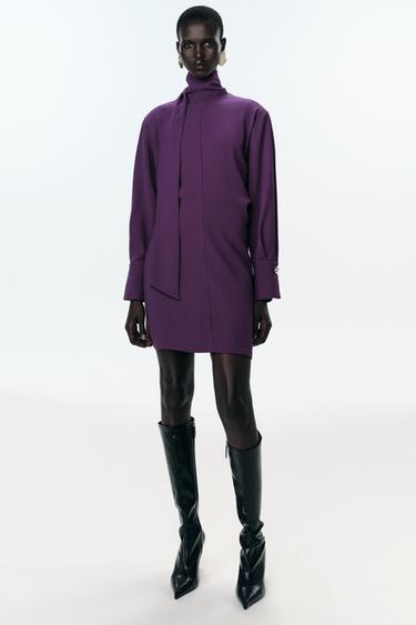 Zara Мини-платье с шарфом