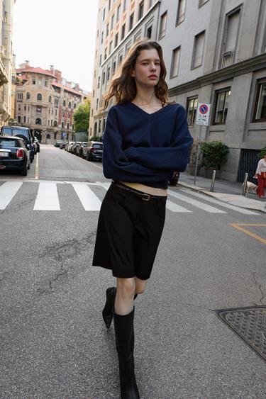 Zara Широкие длинные бермуды