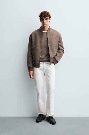 Zara Куртка-бомбер с комбинированным дизайном