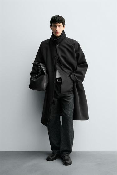 Zara Тренчкот OVERSIZE из шерсти смешанной