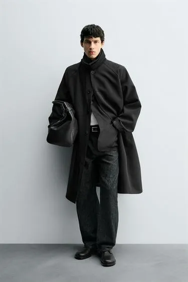 Тренчкот OVERSIZE из шерсти смешанной- Заказать в России