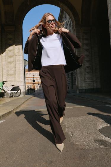 Zara Брюки прямого кроя с лампасами