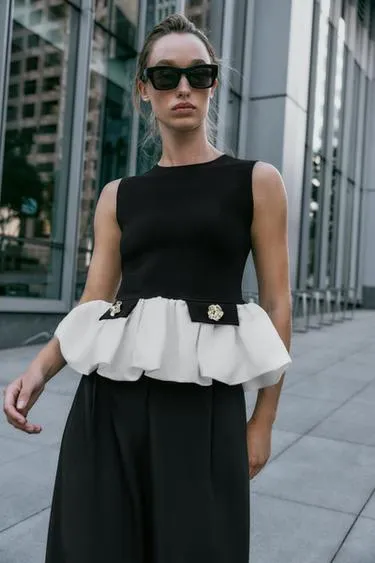 Топ с контрастным растяжением- Заказать в России