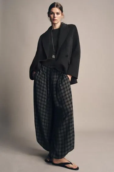 Клетчатые брюки-блумеры от ZARA COLLECTION