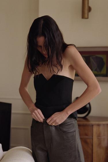 Zara Коллекция ZW ограниченной серии кожаные брюки